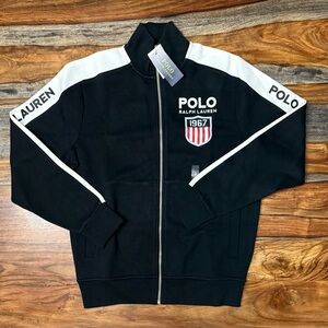 Polo Ralph Lauren Alpine Track Full Zip Jacket Black White Men’s Size S,M